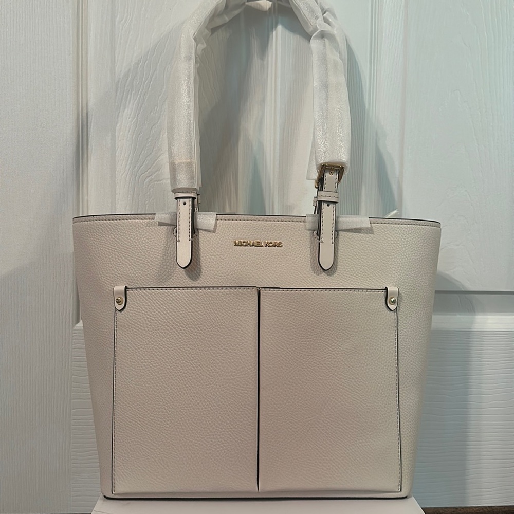 NWT Michael Kors Jet Set Travel Medium Double Pocket Tote Shoulder Bag Primrose